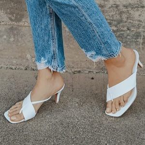 Crocodile Embossed heeled sandals